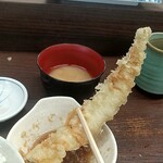 だるまの天ぷら定食 - 巨大穴子