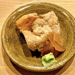 すしやのたい悟 - ・肴　あん肝の煮付け(奈良漬けと本山葵)      持ってみたいよね、七つ道具とか。