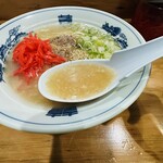 肉マシ鉄板食堂 - 【長浜ラーメン＝スープ（濃いめ）】