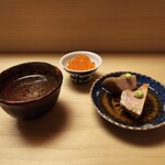 日本橋蛎殻町 すぎた - あん肝、イクラ味噌漬け