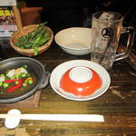 秋田長屋酒場 - 突き出しと生枝豆