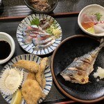 まるさん松本 - 鯖定食　ご飯とお味噌汁は後だしで