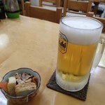 みさき庵 - 生ビール　お通し