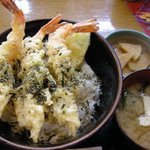 塩天丼 - 「ジャンボ塩天丼」と味噌汁（別料金）