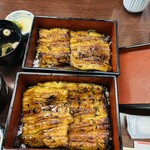 開盛庵 - 鰻蒲焼きの贅沢乗せ！二枚びっしり！お米もボリュームあり