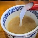 食菜　かま田 - かま田さんの蕎麦湯も大好きです。温そばでも出して下さいます。梅干しのお蕎麦の時は、少しほぐし残してこちらにポトリ♡