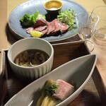 TERRACE - かぼす素麺と鴨肉　別注塩釜焼き