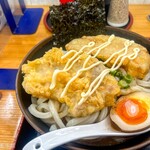 麺紡 - ぶっかけうおとりとんにとりてん＋でかまる天。背徳のマヨネース掛け
