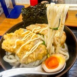 麺紡 - ぶっかけうおとりとんにとりてん＋でかまる天。背徳のマヨネース掛け