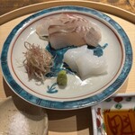 温石 - お造り、平目、障泥烏賊