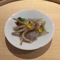 温石 - じんどう烏賊の炭焼き、菜の花、マスタード