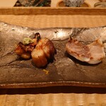 伯雲 - 血合いと遠江のタレ焼きと身皮の塩焼き