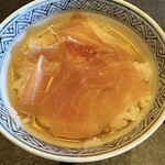 Restaurant 母屋 - 昆布出汁を掛けてお茶漬け風にして頂きます