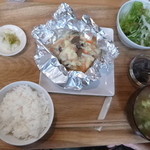 軽食喫茶 ノアズアーク - ホキのアルミ焼き　スープ付　500円