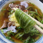 留さんうどん - よもぎ麺、美しい！！
