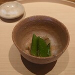温石 - スナップエンドウと新牛蒡の胡麻酢和え
