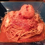 Trattoria Nika - 海老とモッツァレラチーズのスパゲッティ
