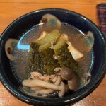 はてるま - ゴーヤと島豆腐の厚揚げの味噌ンブシー(正式な名前は不明)