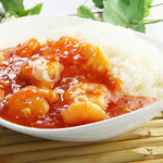 海老チリソースかけご飯