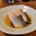 蕎麦ひら井 - こはだ・ゴマ豆腐・イチジク