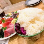 スタンドふじ - 名物魚盛り+ 昼飯セット