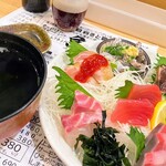 スタンドふじ - 名物魚盛り+ 昼飯セット