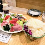 スタンドふじ - 名物魚盛り+ 昼飯セット