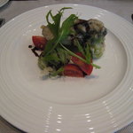 OGINO organic Restaurant - カキと山菜のベニエ オレンジバルサミコソース