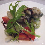 OGINO organic Restaurant - カキと山菜のベニエ オレンジバルサミコソース