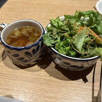 横浜焼肉kintan - サラダとスープ