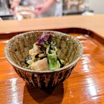 料理や まつもとけんじ - ① 「長崎産 黒アワビのぬた和え」