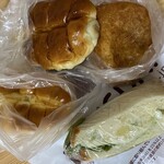 どんぐり - ちくわぱん×2＋さくさくカレーパン＋ラップサンド ポテトサラダ