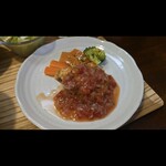 キッチン ブルー グローブ - 昨年７月、めかじきポワレ　赤ワインビネガーと刻み野菜のソース