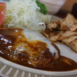 下町厨房 矢車 - A定食（生姜焼き＆チーズハンバーグ