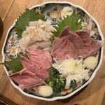 もつ焼★キャプテン - 肉刺おまかせ三種盛