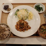 トーコーキッチン - トンテキ赤ワインソース 副菜二品、豚汁、ご飯