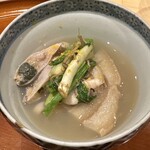 銀座 しのはら - 鹿島蛤　鍋　車麩　根芹