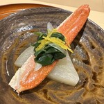 銀座 しのはら - 越前蟹　淀大根　九条ネギ　柚子