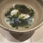 鮨みやもと - 金目鯛のスープ、アオサ