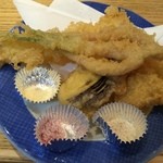 寿司の美登利 - 夏野菜の天ぷら盛り合わせ（トリュフ塩・みょうが塩・レモン塩で）