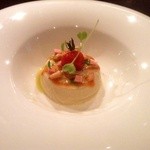 大阪産 丸茄子のパンナコッタ・ローストトマトとモルタデッラ　