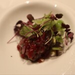 アンティカ オステリア デル ポンテ - 熊本県産桜肉のタルタル　グリーンペッパーのアクセント