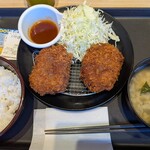 松のやマイカリー食堂 - メンチカツ定食ご飯小盛