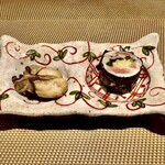 すし みむろ - 牡蠣のオイル漬け・鰯の海苔巻き