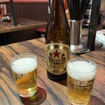 珉珉 - 瓶ビールで乾杯！