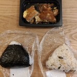 キッチンオリジン - 料理写真:『おにぎり 辛子高菜明太』と『おにぎり ﾂﾅﾏﾖ』と『ひとくちﾛｰｽかつとじ』