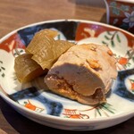 藁焼 みかん - あん肝。奈良漬