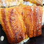 Sukiya - 特うな丼弁当　１２０９円　鰻のアップ　【　２０１４年６月　】