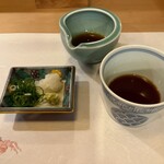 ひろ作 - 薬味セットでーす。