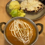 やっぱりインディア - 日替りカレーセット(バターチキン)+チーズクルチャ